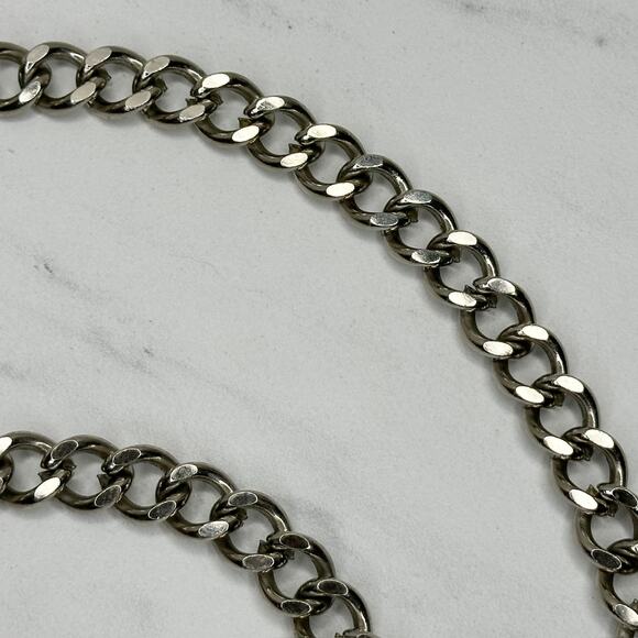 Chunky Draped Charm Chain Belt Silver Tone Y2K Festival One Size ✨ - Picture 9 of 16